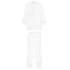 Kadın Blazer Takım Katı Beyaz Pantolon Bayanlar Rahat Ve Ayak Bileği Pantolon Femme High Street Giyim 210930
