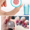 NAP010 Silikon Nail Art Stamper Kiti Fransız Manikür Plaka Damgalama için Lehçe Stencil Şablon Conta Kazıyıcı