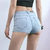 Sommar kvinnor hög elasticitet denim shorts kvinnlig denim casual shorts hög midja split hem denim shorts för kvinnor 210514