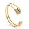 Уникальный бумажный клип золотой цвет манжеты браслет блестящий кристалл браслет для женщин браслеты браслеты Pulseiras Q0717
