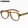 Moda Okulary Ramki Yooske Vintage Leopard Okulary Ramki Kobiety Anti Blue Light Glases Mężczyźni Optical Computer Recepta Eyewear DEC