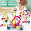 Blokken 64 stks Big Size Assembleren Magnetische Bouwstenen Kinderen Verscheidenheid Magnetische Speelgoed Bakstenen Invoegen Staaf Kinderen Vroege Onderwijs Speelgoed Q0284e