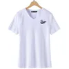 プラスサイズの白鳥印刷綿の女性Tシャツ夏のVネックレディースティーシャツの女性Tシャツ半袖Tシャツトップス210623
