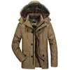 5XL 6XL Fur Collar Hooded Men Winter Jacket Fashion Warm Wool Liner Man and Coat Windproof Male Parka Snowjacket 220301