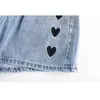 [泥炭]夏のファッションショートパンツ緩いハイウエスト刺繍印刷女性デニムショーツ13c776 210527