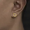 Hip Hop Round Button CZ Stud -oorbellen voor mannen Women 3d Side Simulated Jewelry2481