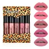 Teyason 5 pcs Nude Matte Líquido Batom Set Sexy Vermelho Veludo Lip de Lip Waterproof Makeup Lésbas Lábios Lábios Tonalizados Beleza Cosmética