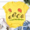 Camiseta feminina fofo ouriço com dente-de-leão camiseta solta 2022 fêmea divertida de verão tampes redondos de pescoço kawaii camisetas