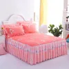 Bawełniane łóżko Spódnica Pirujący Bedcover Princess Ruffle Montowane Arkusz Kwiatowy Bedspread Home Pościel Decor + 2 sztuk Poduszki