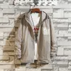 Tallas grandes Chaqueta Hombre Primavera Verano Hombres con capucha Chaqueta delgada Volver Imprimir Casacas Para Hombre Manga larga Chaquetas y abrigos para hombre 211009