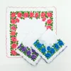 Tryck på Hankerchief Scallop Cotton Cutter Ladies näsduk Craft Vintage Hanky ​​Floral Wedding Handdukar 3030 CM Random KKB3982522