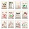 Kerstcadeau tassen canvas katoenen tas Kerst-decoraties 52 stijlen Santa Claus Sack Xmas trekkoord-tas Stuur door zee T9i001512