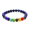 Beaded Strands Chakra Bracelet Men Black Lava Healing Balance Beads Reiki Buddha Prayer Natural Stone Yoga Bracelet For Women KKA2571