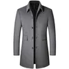 Thoshine Brand Winter 40% ull Män Tjockrockar Slå ner Collar Male Fashion Wool Blend Coats Superior Ytterkläder Jacka Trench 211119