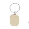 Stock bois porte-clés cadeaux de fête blanc personnalisé étiquette nom ID pendentif porte-clés boucle cadeau d'anniversaire Xu