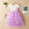 children's sets wear girls summer lace dress multi-layer mesh puffy skirt