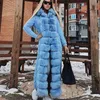 ヨーロガレイン女性天然アライグマの本物の毛皮のフード付きふわふわカーディガンセーター210928