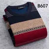 Sweater Men Winter Thin fleece O-neck Thermal Men Clothes Knitted Striple Slim Fit Pullover Pull Homme 211221