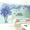 Kolor Naklejka Ścienna DIY Wallpaper Duża Naklejki Ścienne Mural Sztuka Salon Home Decor 3D Akrylowe Drzewo Naklejki Do Wall Decor 210615