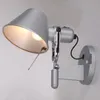 Wandlampen 1 pc veranda zilver aluminium verstelbaar licht met schakelaar industriële leesverlichting moderne led abajur