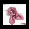 Bow Satin Silk Scrunchies Accessories Women Ladies Young Assorted Colors Go2Ai Rubber Bands Irgyp