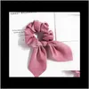 Bow Satin Silk Scrunchies Accessoires Femmes Ladies jeunes couleurs assorties go2ai Bands de caoutchouc irgyp