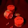 Stobag 10pcs rouge / bleu boîte d'emballage de bonbons de mariage 9x5.5cm portable fête d'anniversaire cadeau fournitures faveur 210602