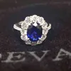 OEVAS 100% 925 Sterling Silver Sparkling 7*9mm Sapphire High Carbon Diamond Bridal Rings Engagement Party Fine Jewelry Wholesale 211217