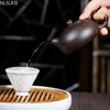 Chinese Yixing teapot purple clay xishi handmade unique shape kettle home ball hole Dahongpao oolong tea set 150ml 210813