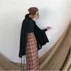 Plus Size High Waist Long Wool Plaid Skirt For Women Red Warm Wool Elegant Office Lady Vintage Skirt Autumn Winter Maxi Skirts 210619