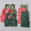 Camo sömlösa yoga set kvinnor fitness gym kläder hög midja leggings sport bh kamouflage sport kostym femme sportkläder cx220414