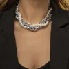 Chaîne de perles de mode hip-hop collier multicouche collier de clavicule en métal colliers de déclaration pour femmes