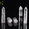 Raw White Crystal Tower Arts Prydnad Mineral Healing Wands Reiki Naturliga Six-Sided Energy Stone Ability Quartz Pilears