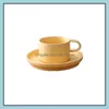 Cups Drinkware Kitchen, Dining Bar Home Gardencups Saucers Aroon Matte Frosted Ceramic Coffee and Mug Dish Breakfast Cup Couples bågade SA