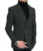 メンズスーツワンピースラペルダブルブレストウール正式なビジネスジャケットプロムタキシードパターンブレザーx0909