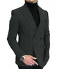 Costume pour hommes une pièce revers double boutonnage laine formelle veste d'affaires bal smokings à motifs blazer pour les garçons d'honneur de mariage x0909