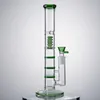 12 Inch Hookahs Triple Perc Glass Bong Straight Tube Birdcage Percolator Water Pipes Big Bongs 18mm Joint Oil Dab Rigs With Bowl