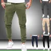 Mężczyźni Cargo Wojskowe spodnie Jesień Casual Skinny Spodnie Armia Długie Spodnie Joggers Spodnie Sportowe Sportswear Camo Spodnie Trendy 210707