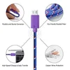 1M/2M telefonladdningskablar Nylon flätad Android USB Micro Data Sync Charger Cable