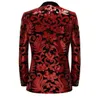 Abito da uomo in velluto rosso con paillettes Abito da sera Cantante maschile Host Stage Set lucido Blazer Pantaloni 2 pezzi Abiti da banchetto formale slim da sposa