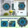 Peacock Wreath Home Decor Holiday Party Wedding Wreath Rattan Circle Garlands Outdoor Indoor Doorway Daily Decoration Q0812