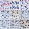 Geschenkpatroon 3D Manicure Sticker Diy Nail Art Decorations Water Flower Flamingo Beauty Slider Bloom kleurrijke plant