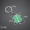 50pcs Party Favor Stainless Steel Green Leaf Keychain 4cm Fashion Creative Beautiful Four Leaves Clover Lucky Keychains Jewelry Keyring on Sale