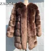 Zadorin Winter Long Furry Faux Coat Jackor Kvinnor Tjock Varm Fluffy Jacket Causal Party Overcoat Plus Size 211220