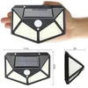 2/4 Piezas 100 LED Energía Solar Impermeable PIR Sensor De Movimiento Luz Lámpara De Jardín Al Aire Libre - 2 Piezas