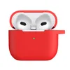 Custodia protettiva in silicone Custodia per auricolari Copertura completa per AirPods 2021 Airpods di terza generazione 3 4 custodie Accessori per cuffie Bletooth Apple con gancio