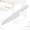 Кухонный нож для детей Saftey нож салат салат нож зубчатый пластиковый резак слайсер торт хлеб куки детей DIY 28,5 * 5см RRD12847