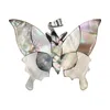 Joli collier papillon irisé couleur changeante arc-en-ciel Paua coquille d'ormeau blanc nacre pendentif animal bijoux fantaisie pour femme petite amie maman ado