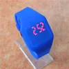 Enfants LED Sport fantaisie montre femmes hommes montres écran tactile affichage numérique ceintures en caoutchouc montre-bracelet ultra mince rectangle