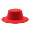 Panama Jazz Formele Hoed Dame Vilt Fedora Hoeden Mode Patchwork Wide Brim Caps Unisex Trilby Hodeau Voor Mannen Vrouwen Rood Zwart 2021